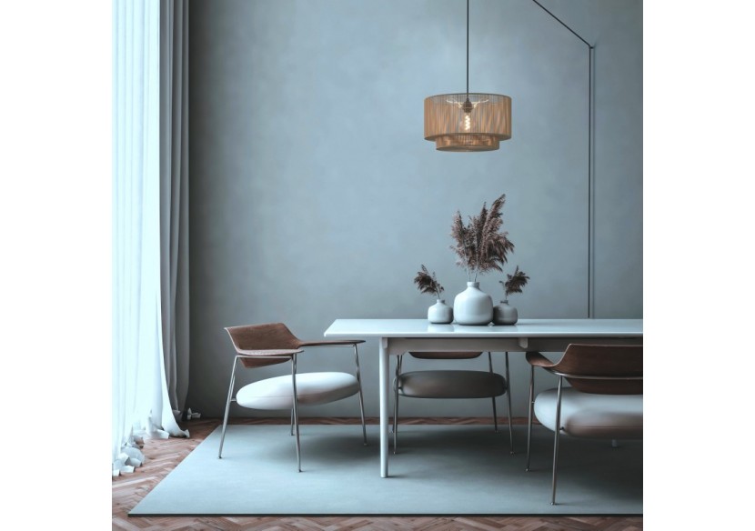 Suspension en jute "Bali" avec interrupteur et prise - K181-C-N - Barcelona LED Suspension en jute "Bali" avec interrupteur et prise - K181-C-N - Barcelona LED