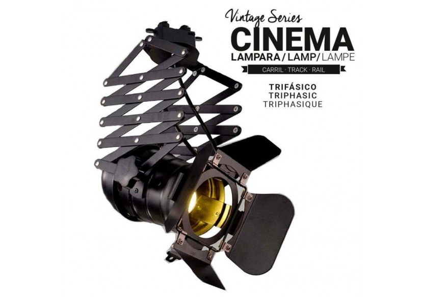 Projecteur sur rail triphasé orientable et extensible "Cinema"-E27 - LV231-TRI - Barcelona LED Projecteur sur rail triphasé orientable et extensible "Cinema"-E27 - LV231-TRI - Barcelona LED