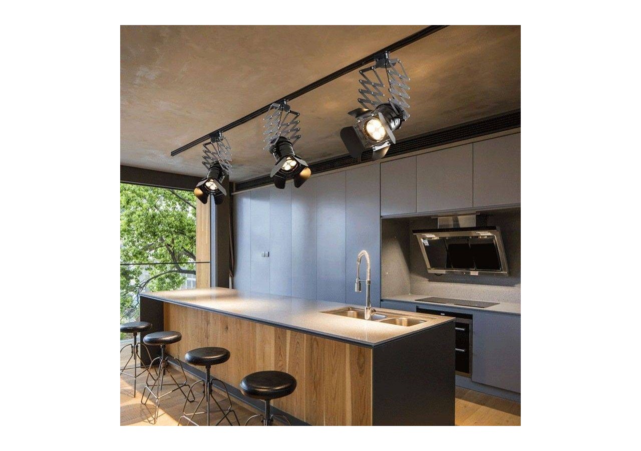 Projecteur sur rail triphasé orientable et extensible "Cinema"-E27 - LV231-TRI - Barcelona LED