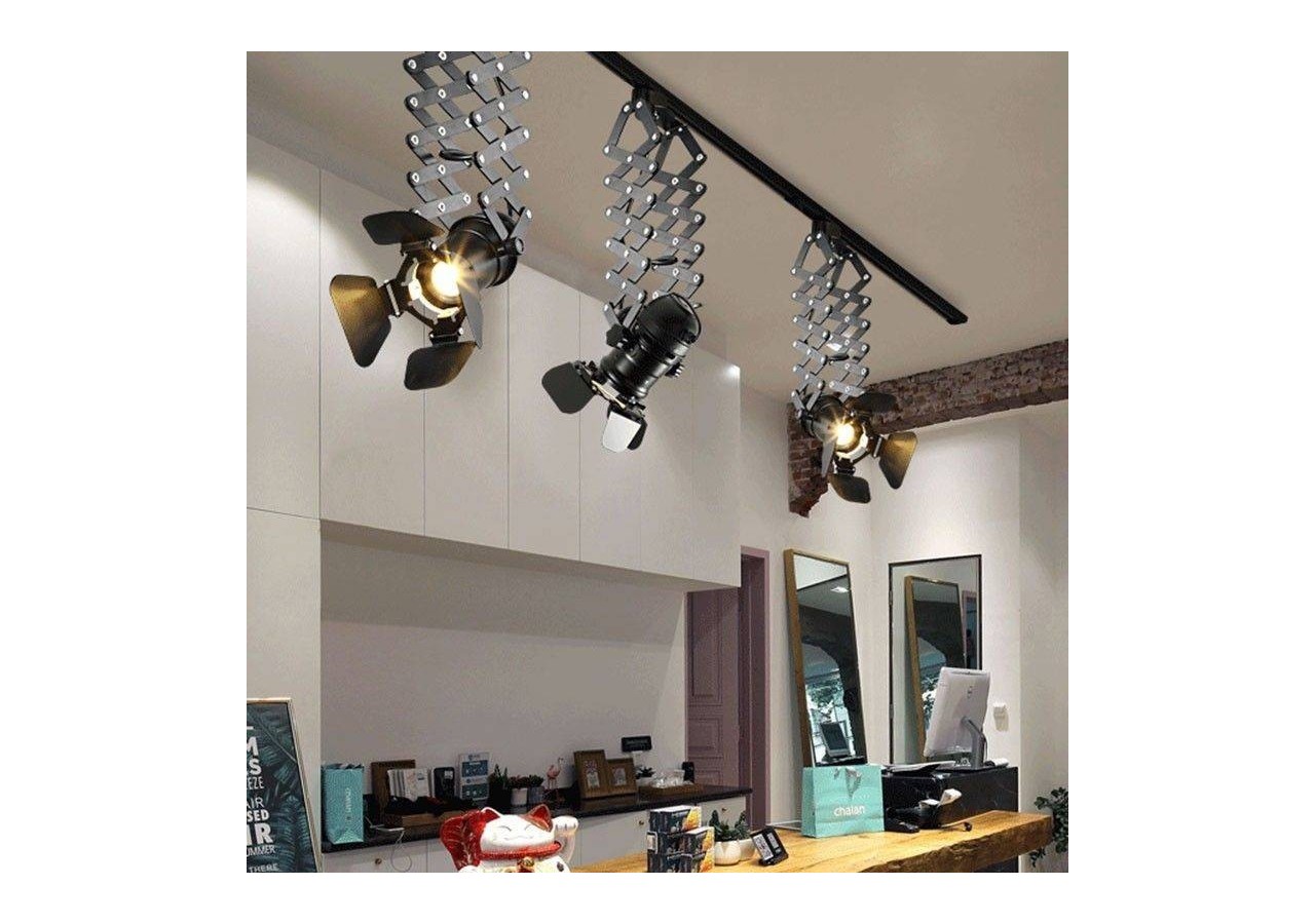 Projecteur sur rail triphasé orientable et extensible "Cinema"-E27 - LV231-TRI - Barcelona LED