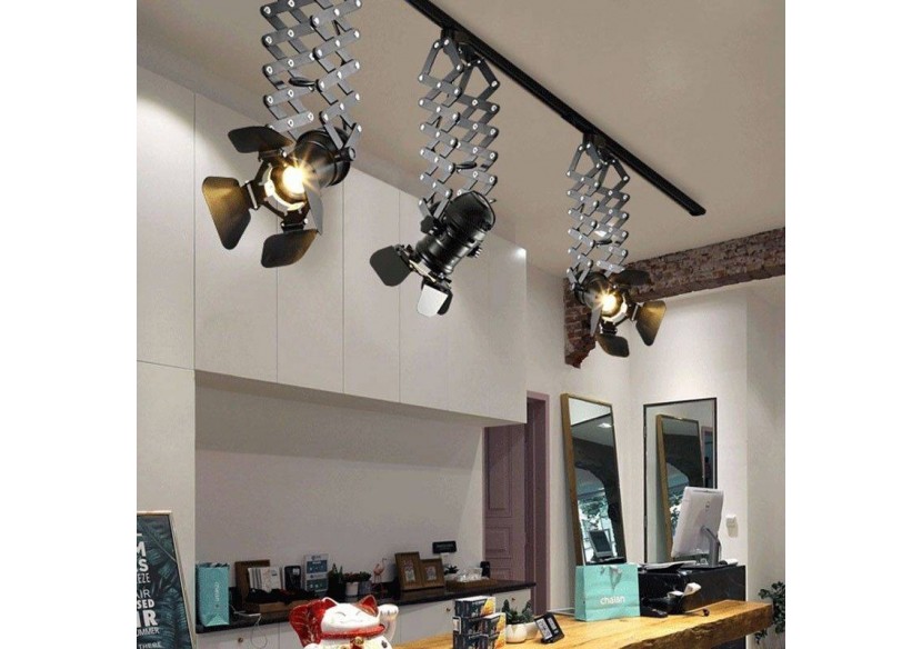 Projecteur sur rail triphasé orientable et extensible "Cinema"-E27 - LV231-TRI - Barcelona LED Projecteur sur rail triphasé orientable et extensible "Cinema"-E27 - LV231-TRI - Barcelona LED