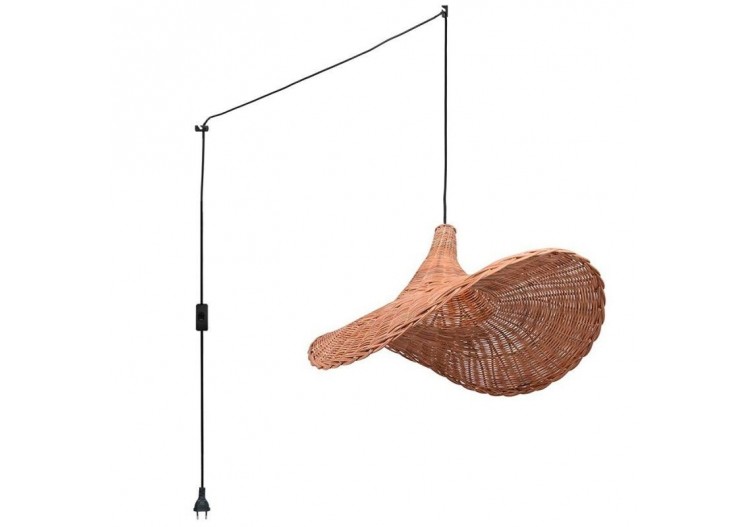 Suspension en osier "Tien" avec interrupteur et prise - K183-C-N - Barcelona LED