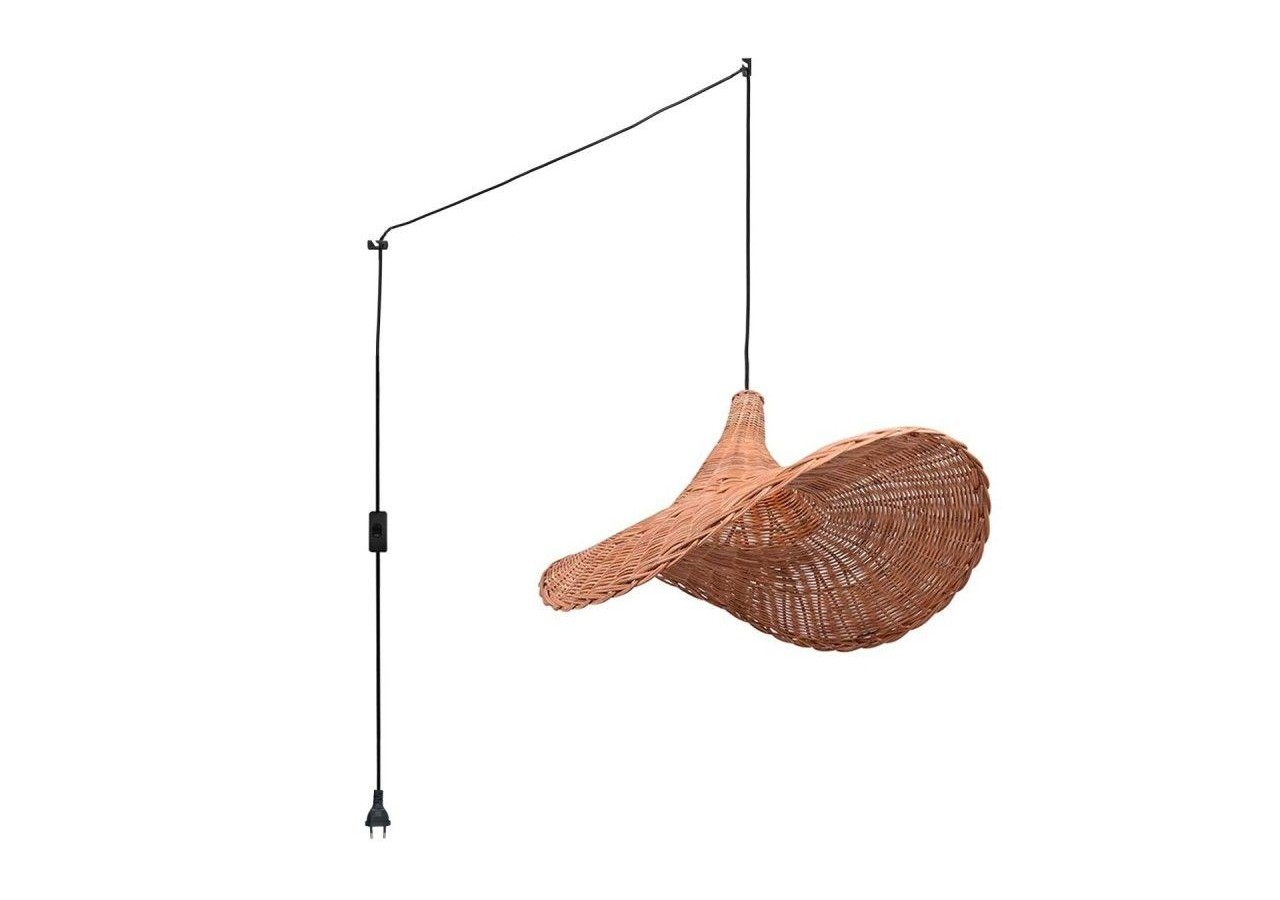 Suspension en osier "Tien" avec interrupteur et prise - K183-C-N - Barcelona LED