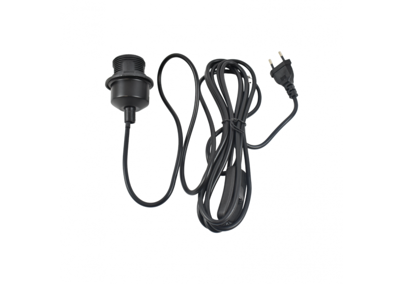 Suspension en osier "Tien" avec interrupteur et prise - K183-C-N - Barcelona LED