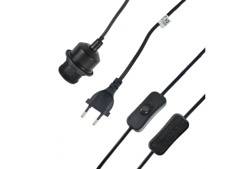 Suspension en osier "Tien" avec interrupteur et prise - K183-C-N - Barcelona LED