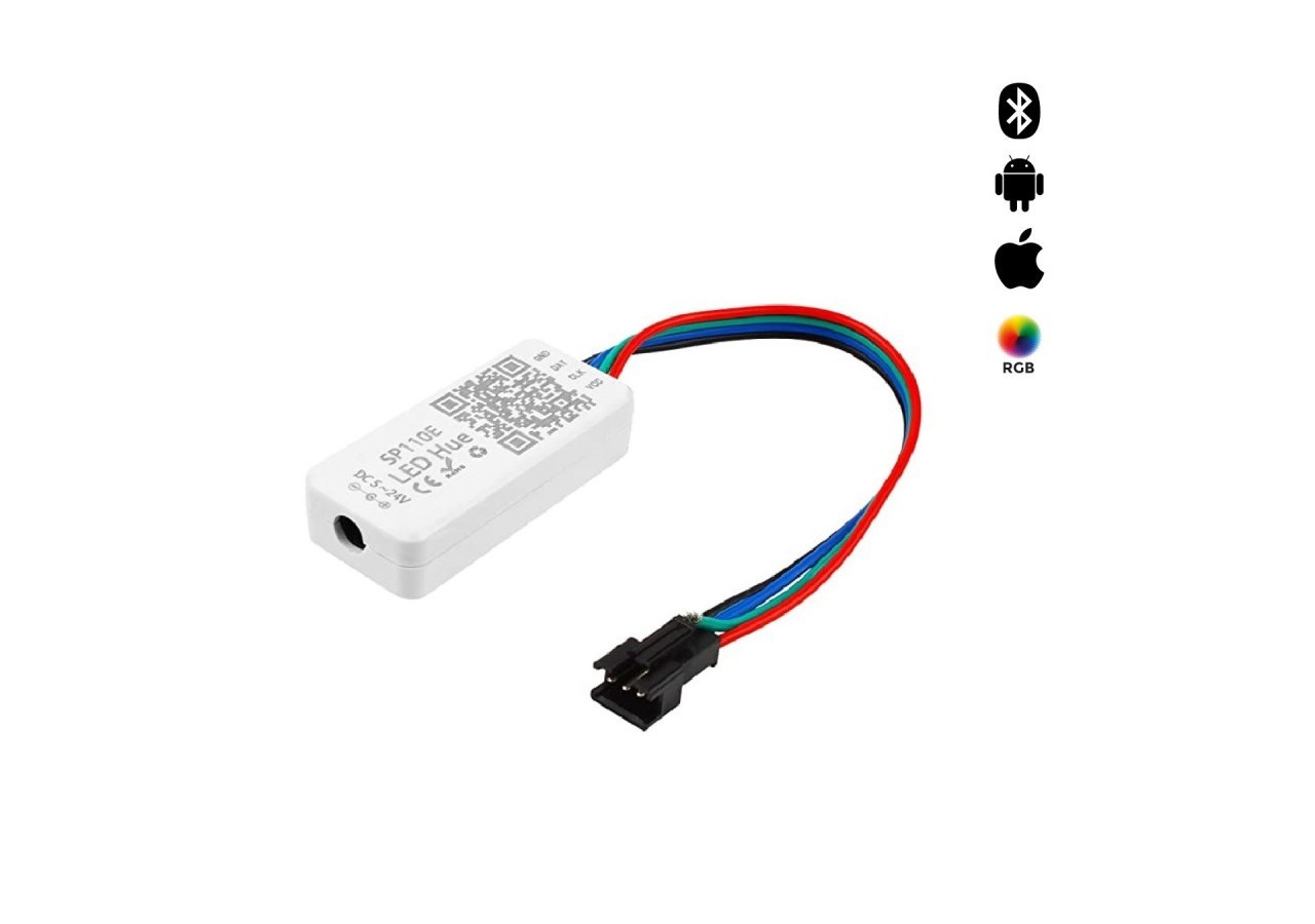 Contrôleur LED IC pixel Bluetooth RGB/RGBW- 5-24V DC-1024 Pixels - SP110E - Barcelona LED