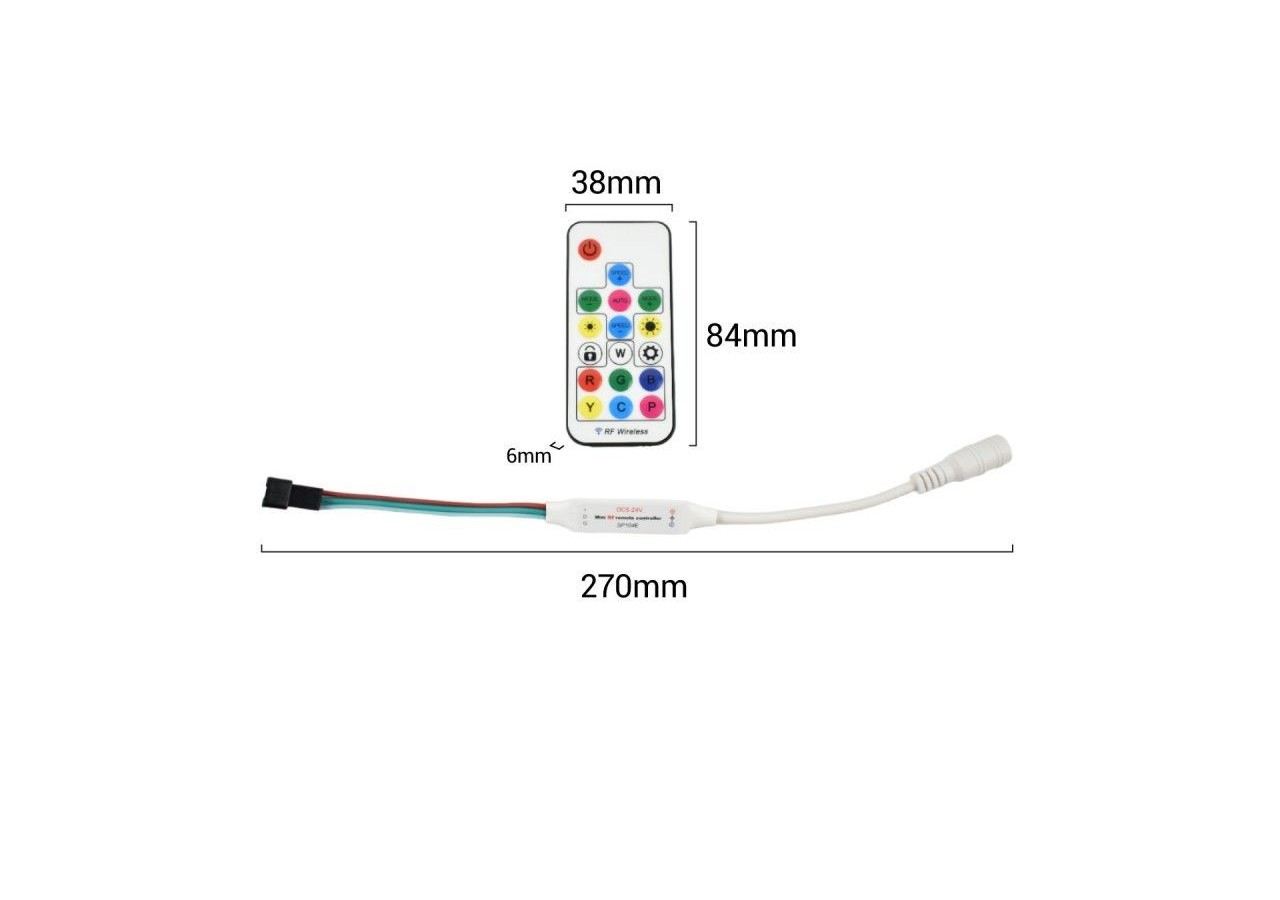 Contrôleur LED IC RGB/RGBW avec télécommande RF-5-24V DC-2048 pixels - SP104E - Barcelona LED