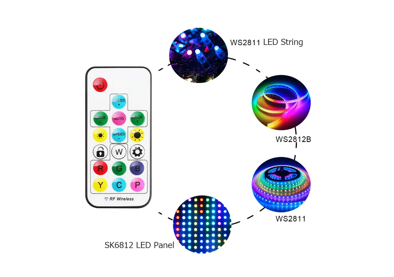 Contrôleur LED IC RGB/RGBW avec télécommande RF-5-24V DC-2048 pixels - SP104E - Barcelona LED