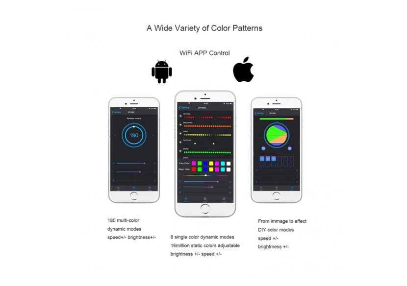 Contrôleur LED IC pixel WIFI RGB/RGBW-5-24V DC-2048 pixels - SP108E - Barcelona LED