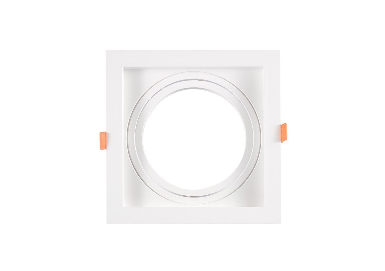 Pack x2-Collerette downlight carrée orientable type cardan pour ampoule QR111/AR111-Coupe 155x155mm - K1016-2-B - Barcelona LED