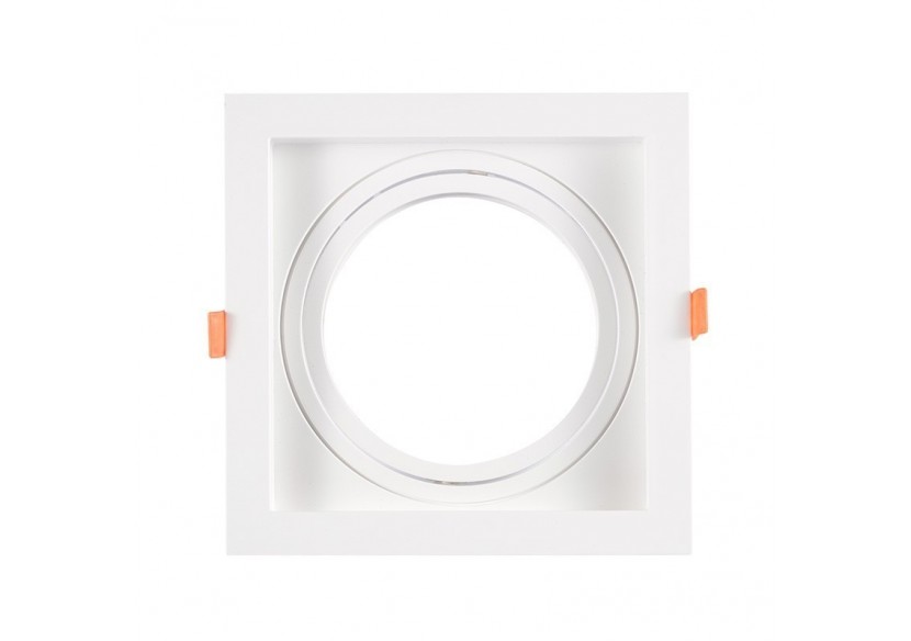 Pack x2-Collerette downlight carrée orientable type cardan pour ampoule QR111/AR111-Coupe 155x155mm - K1016-2-B - Barcelona LED