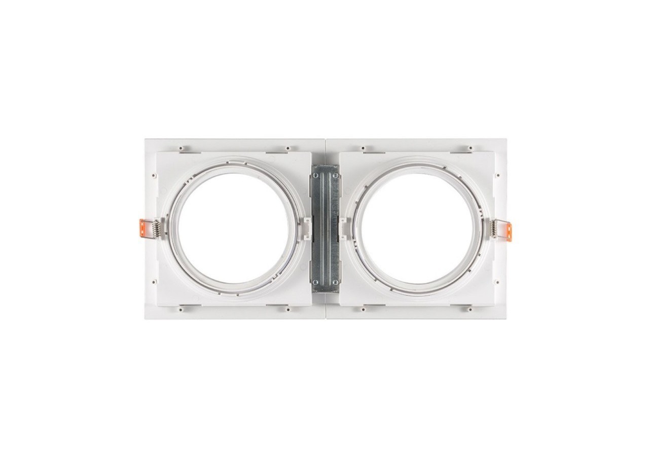 Pack x2-Collerette downlight carrée orientable type cardan pour ampoule QR111/AR111-Coupe 155x155mm - K1016-2-B - Barcelona LED