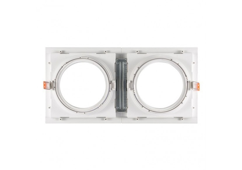 Pack x2-Collerette downlight carrée orientable type cardan pour ampoule QR111/AR111-Coupe 155x155mm - K1016-2-B - Barcelona LED