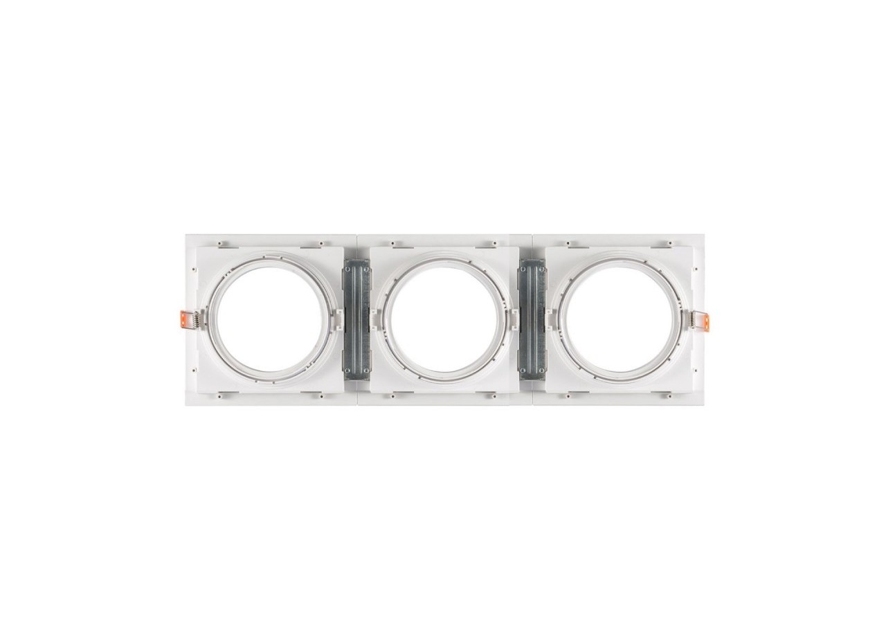 Pack x3-Collerette downlight carrée orientable type cardan pour ampoule QR111/AR111-Coupe 155x155mm - K1016-3-B - Barcelona LED