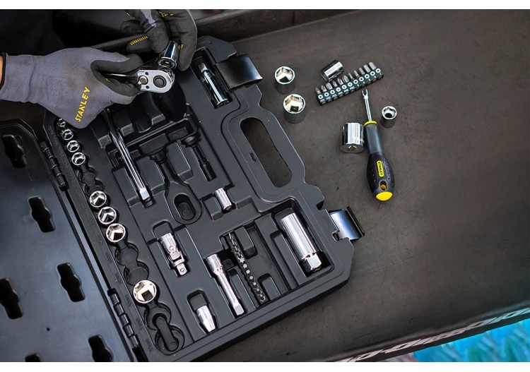 Coffret De Douilles 3/8’’ - Jeu De 45 Pcs - Stanley : Confort'Mat