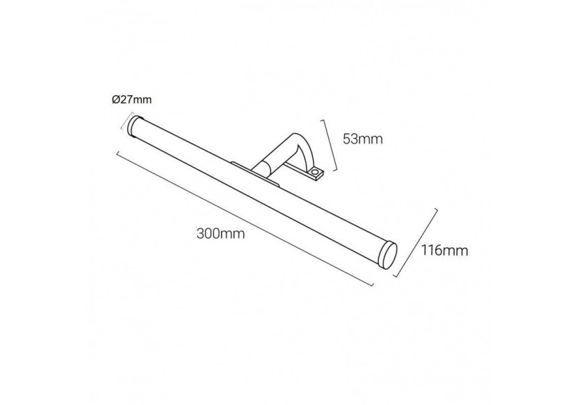 Applique LED tubulaire pour miroir de salle de bains-30cm-5W | 3 possibilités de fixation - LE209-CR-BN - Barcelona LED