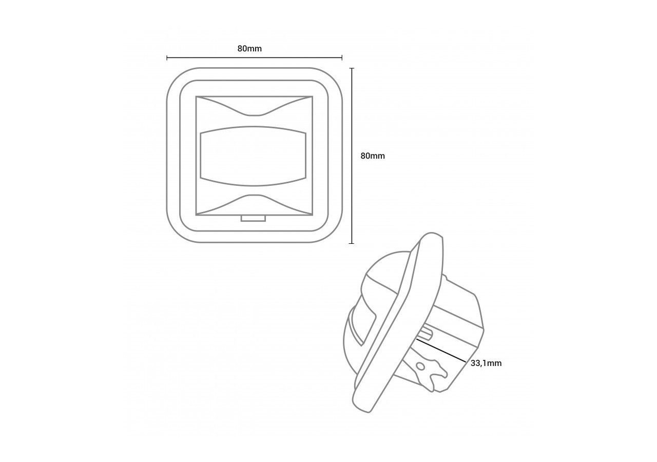 Détecteur de mouvement PIR 160 degrés-Mécanisme mural carré - ST32 - Barcelona LED