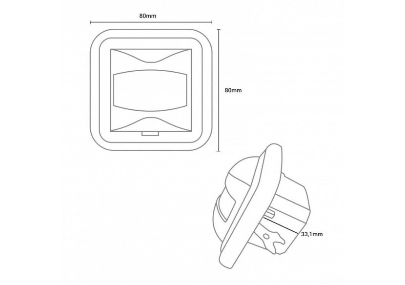 Détecteur de mouvement PIR 160 degrés-Mécanisme mural carré - ST32 - Barcelona LED
