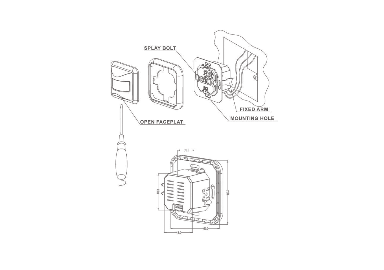 Détecteur de mouvement PIR 160 degrés-Mécanisme mural carré - ST32 - Barcelona LED