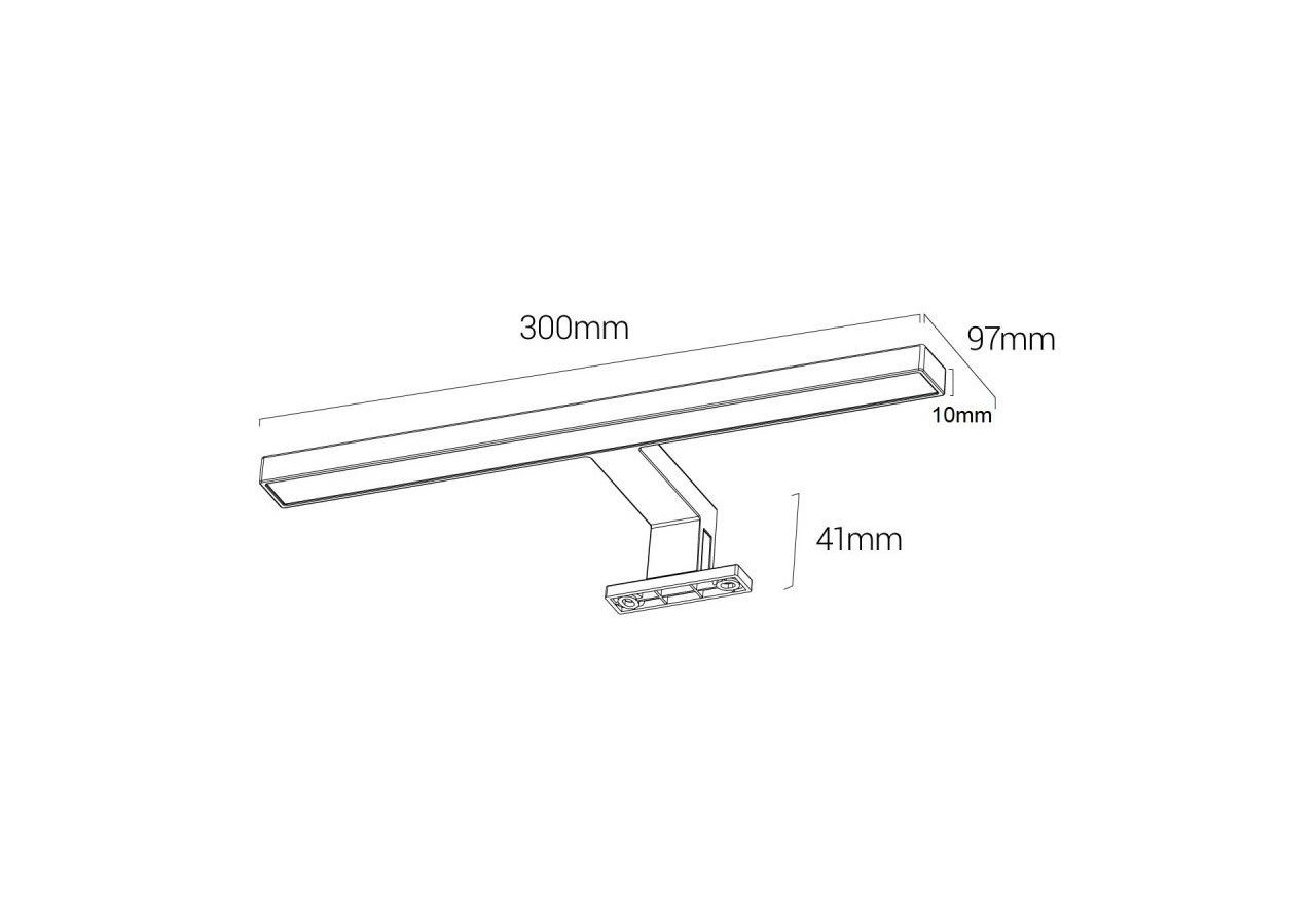 Applique miroir LED 30cm 5W | Montage miroir et armoire - LE204-N-BN - Barcelona LED