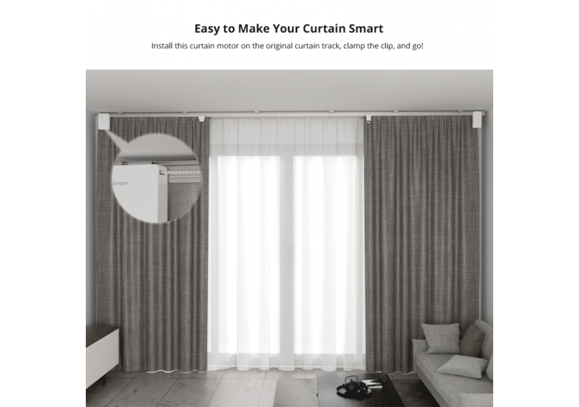 Moteur de de rideau intelligent SONOFF-Zigbee-5V DC/1A - SONOFFZBCURTAIN - Barcelona LED