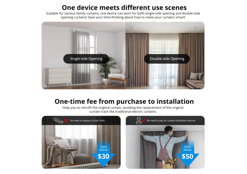 Moteur de de rideau intelligent SONOFF-Zigbee-5V DC/1A - SONOFFZBCURTAIN - Barcelona LED