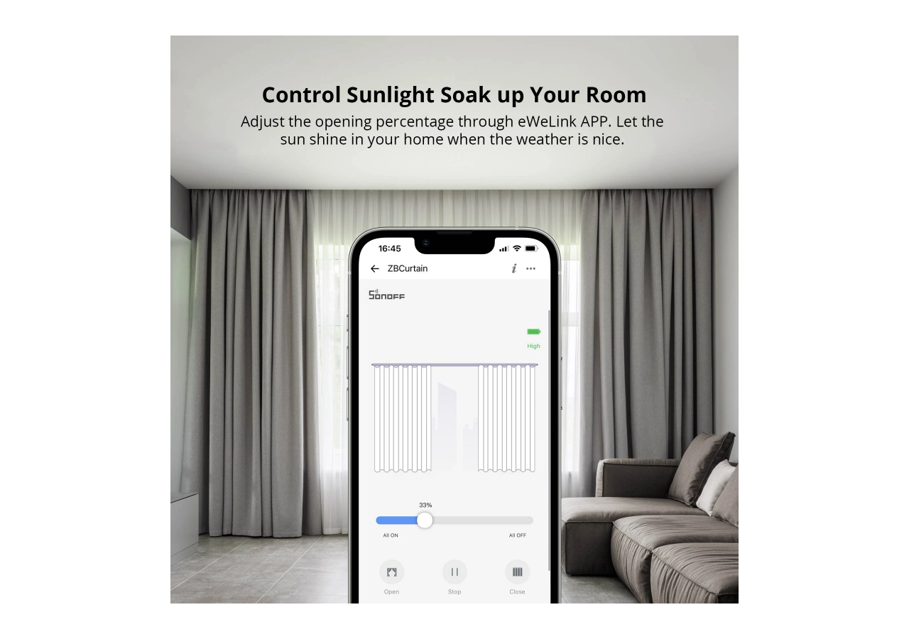 Moteur de de rideau intelligent SONOFF-Zigbee-5V DC/1A - SONOFFZBCURTAIN - Barcelona LED
