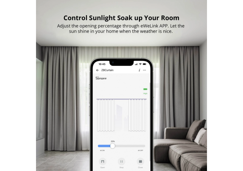 Moteur de de rideau intelligent SONOFF-Zigbee-5V DC/1A - SONOFFZBCURTAIN - Barcelona LED