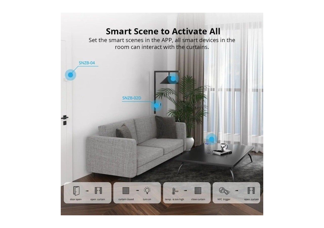 Moteur de de rideau intelligent SONOFF-Zigbee-5V DC/1A - SONOFFZBCURTAIN - Barcelona LED