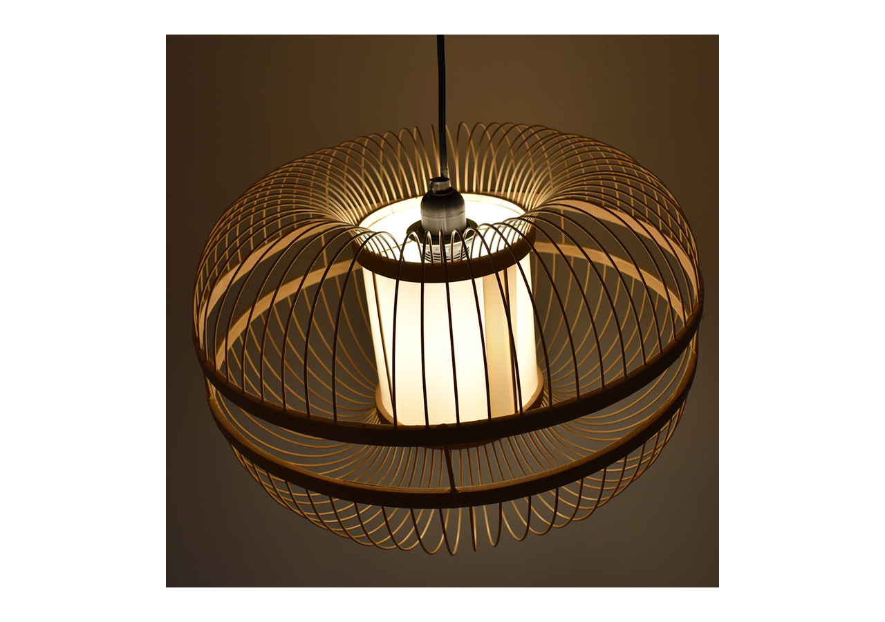 Suspension japonaise en bambou "Kaizen" avec interrupteur et prise - K179-C-N - Barcelona LED