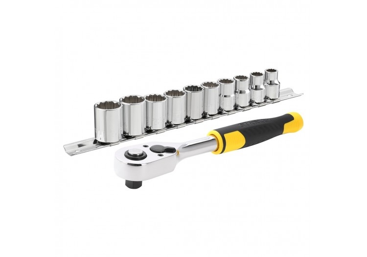 Cliquet 72 Dents – 3/8’’ + 10 Douilles – 11 Pcs - Stanley : Confort'Mat 2