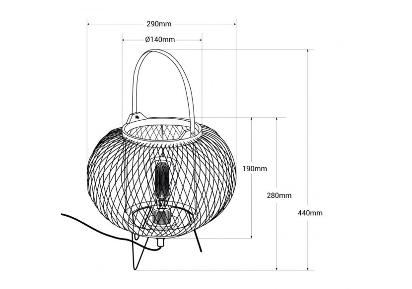 Lampe à poser en bambou "Sendai"-E27 - K185-EU-B - Barcelona LED