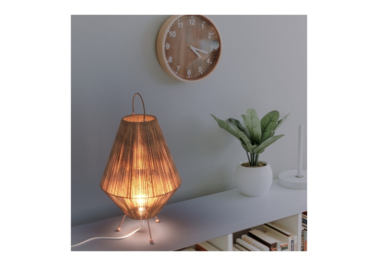 Lampe à poser naturelle en jute "Ross"-E27 - K184-EU-B - Barcelona LED