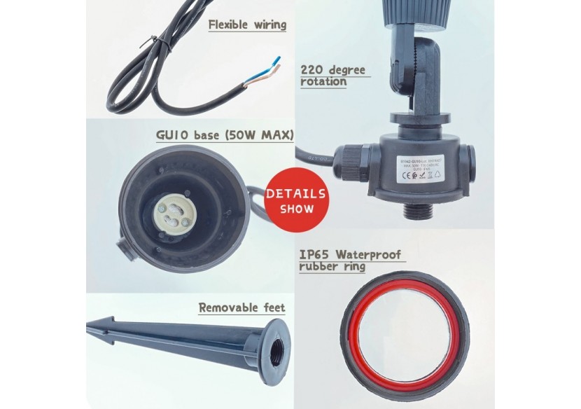 Spot de jardin sur piquet ampoule GU10 - B1942-GU10 - Barcelona LED