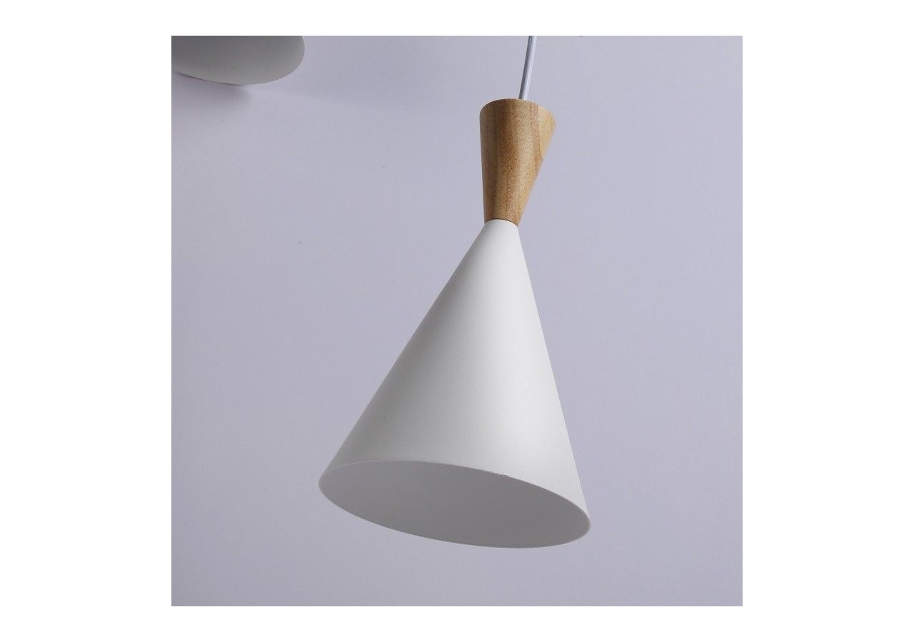 Suspension triple abat-jour en métal et bois "Lima" - LN3014-B - Barcelona LED