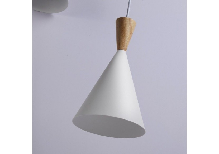 Suspension triple abat-jour en métal et bois "Lima" - LN3014-B - Barcelona LED