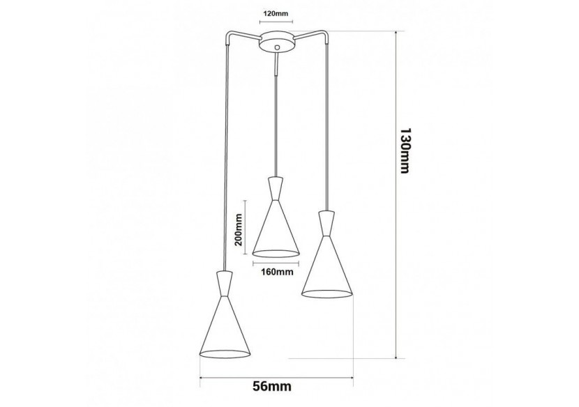 Suspension triple abat-jour en métal et bois "Lima" - LN3014-B - Barcelona LED