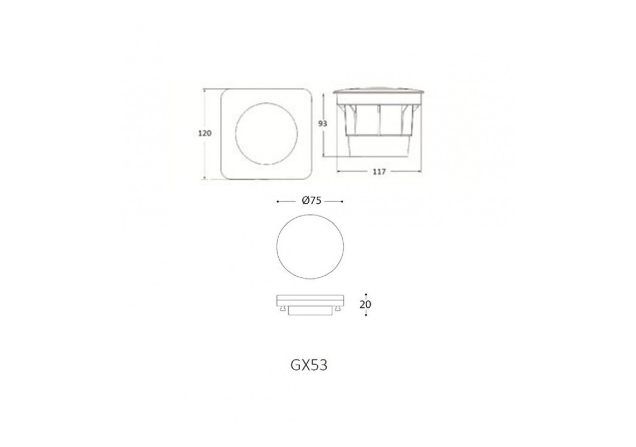 Balise encastrable au sol FUMAGALLI CECI 120 GX53 3W - 2F4.000.000.AXG1L - Barcelona LED
