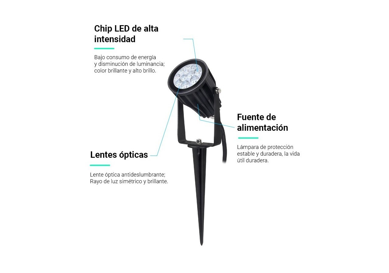 Spot LED de jardin sur piquet 6W RGB + CCT IP66 | Mi Light - FUTC04 - Barcelona LED