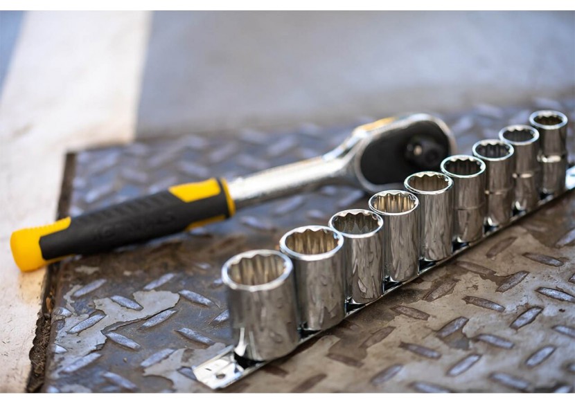 Cliquet 72 Dents – 1/2’’+ 9 Douilles – 10 Pcs - Stanley : Confort'Mat