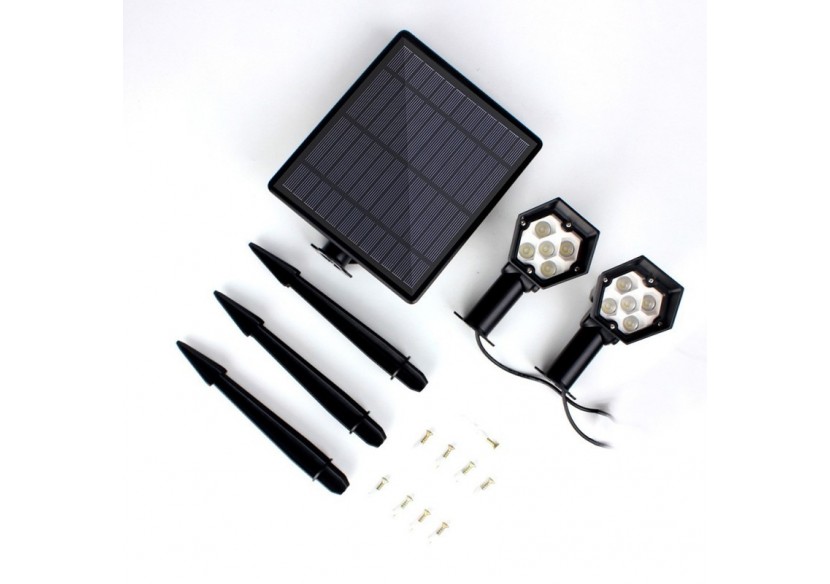 Double spot solaire extérieur 3W IP65 - SL12-BC - Barcelona LED