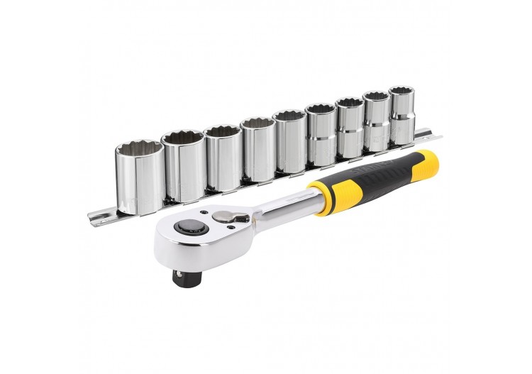 Cliquet 72 Dents – 1/2’’+ 9 Douilles – 10 Pcs - Stanley : Confort'Mat 2