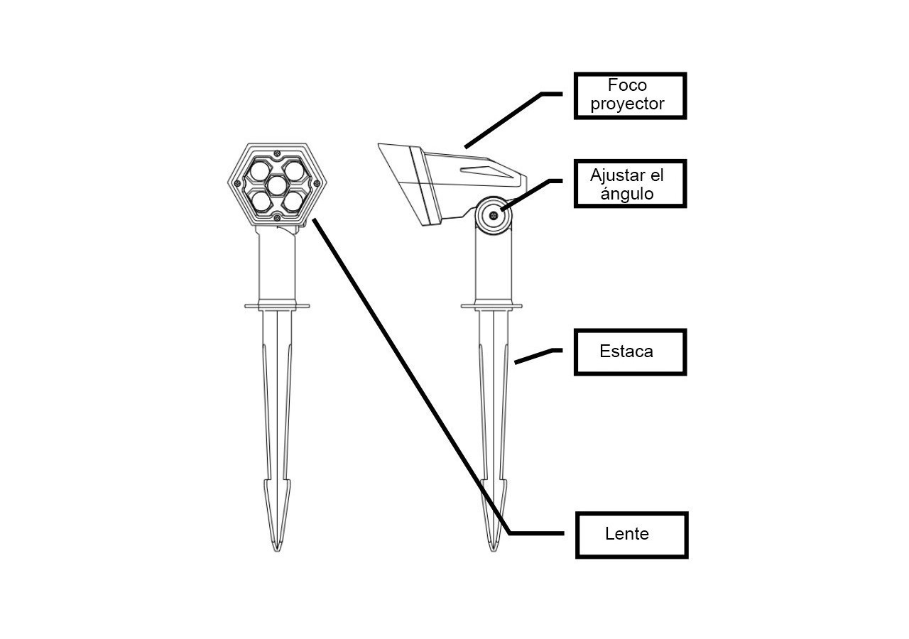 Double spot solaire extérieur 3W IP65 - SL12-BC - Barcelona LED