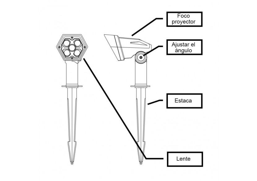 Double spot solaire extérieur 3W IP65 - SL12-BC - Barcelona LED