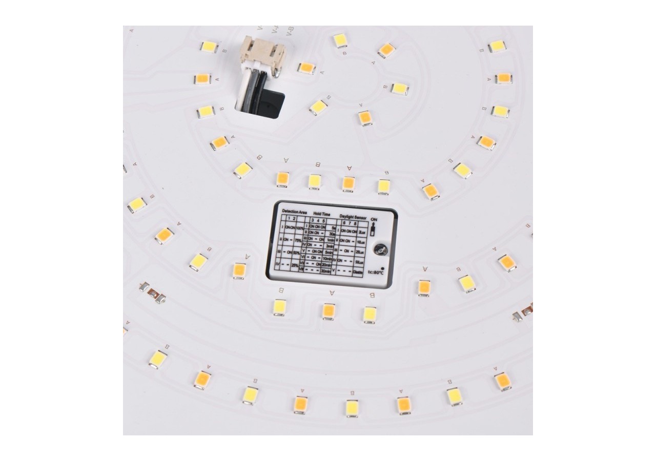 Plafonnier LED étanche avec capteur-CCT-Puissance réglable 12W-16W-diamètre 30cm-IP65 - B1726-CCT-S - Barcelona LED