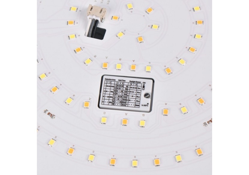 Plafonnier LED étanche avec capteur-CCT-Puissance réglable 12W-16W-diamètre 30cm-IP65 - B1726-CCT-S - Barcelona LED