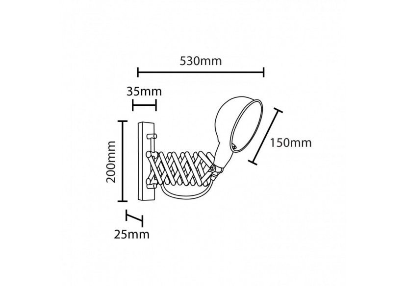 Applique murale industrielle vintage avec bras ciseaux "Flack"- E27 - LV131-N - Barcelona LED