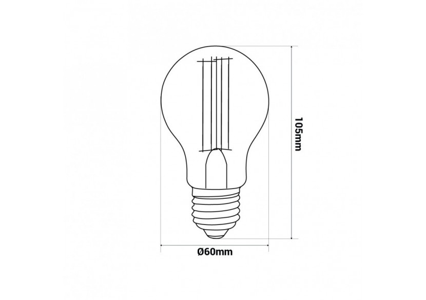 Ampoule LED Filament E27 8W A60 dimmable - BF1-A60E27-D-BC - Barcelona LED