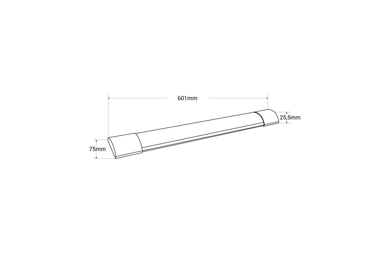 Linéaire LED en saillie-18W-60cm-IP20 - B8560-60-BF - Barcelona LED