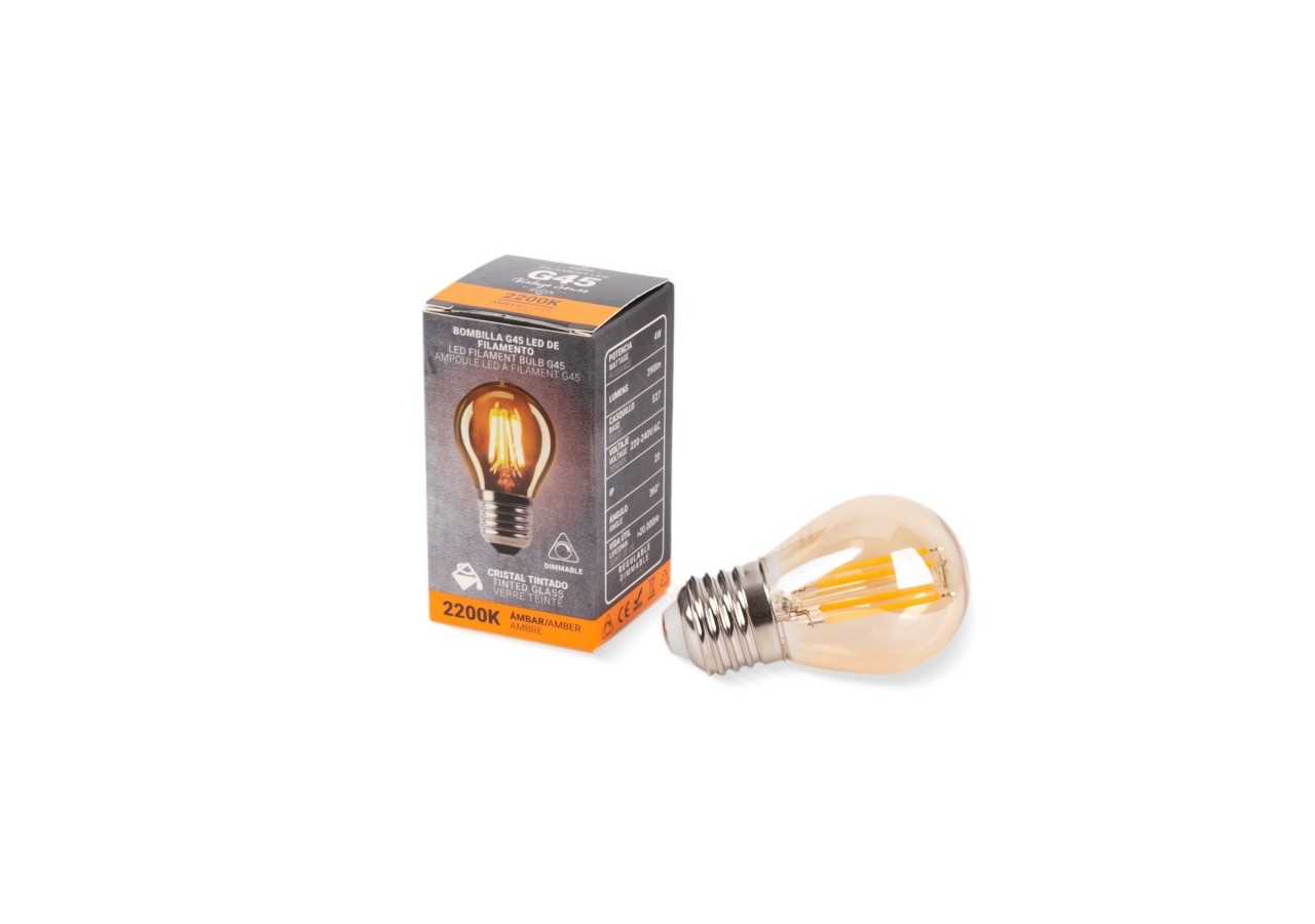 Ampoule LED filament E27 G45 ambrée vintage-Dimmable-4W - BFD1-G45E27-D-AMB - Barcelona LED
